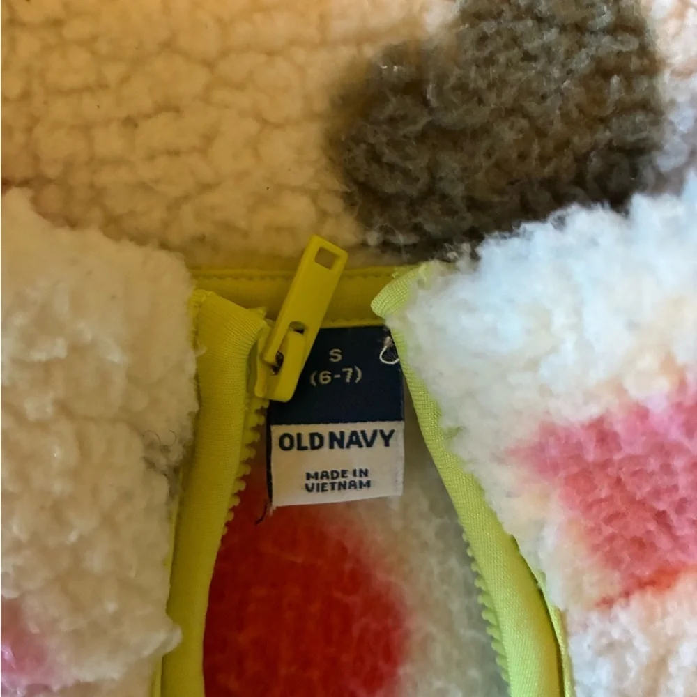 Old Navy Fleece Jacket with Heart Patterns